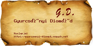 Gyurcsányi Dioméd névjegykártya
